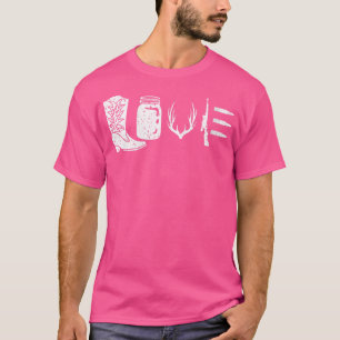 Wie houdt van jacht gewei herten geweer laarzen t-shirt