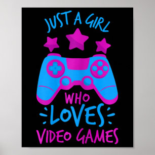 Wie houdt van videogames spel t Shirten voor meisj Poster