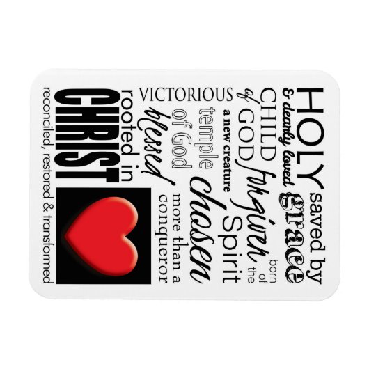 Wie ik ben in Christus Schrift Typografie Magneet (Horizontaal)