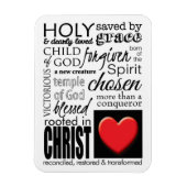 Wie ik ben in Christus Schrift Typografie Magneet (Verticaal)