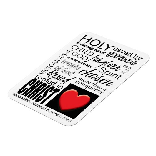 Wie ik ben in Christus Schrift Typografie Magneet (Linkerzijde)