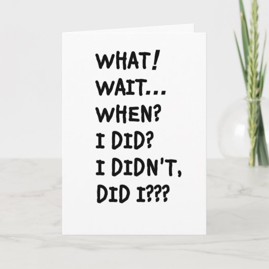 WIE IK, VERGEET kaart (Voorkant)