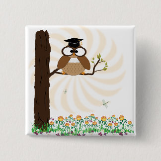 Wie is Afstuderen? Knoop Vierkante Button 5,1 Cm