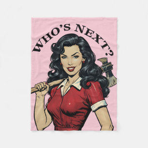 “Wie is als Volgende?” Vintage Moordenaar Huisvrou Fleece Deken