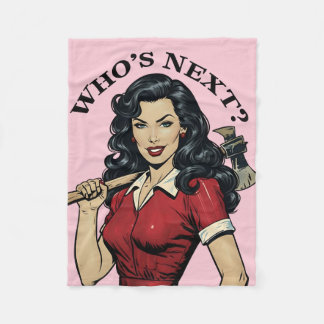 “Wie is als Volgende?” Vintage Moordenaar Huisvrou Fleece Deken