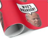 WIE IS BRANDON? BIDENFUNNY CHRISTMAS CADEAUPAPIER (Rol Hoek)