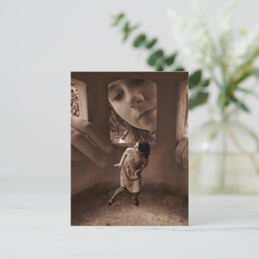 Wie is daar? briefkaart (Staand voorkant)