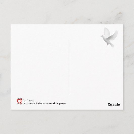 Wie is daar? briefkaart (Achterkant)