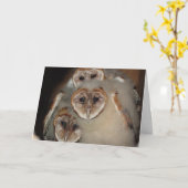 "Wie is daar?" Wenskaart van de kerkuil Kaart (Gele Bloem)