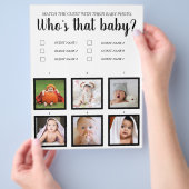 Wie is dat baby shower spel grappig eenvoudig klas flyer (Hand)