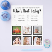 Wie is dat baby shower spel grappig eenvoudig klas flyer (Enkel)