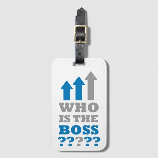 Wie is de baas ? bagagelabel (Voorkant (verticaal))