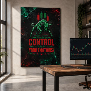 Wie is de Baas Gebarsten Chaos Stier Ontwerp Canvas Afdruk