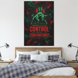 Wie is de Baas Intensiteit Stier Ontwerp Canvas Afdruk