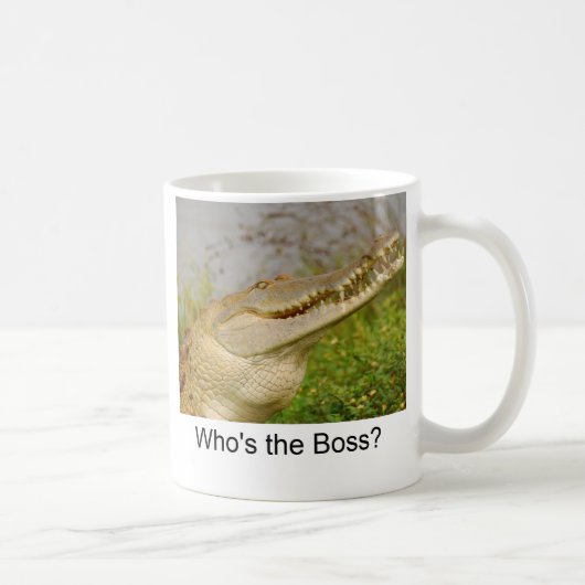 Wie is de baas? koffiemok (Rechts)