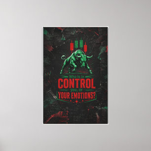 Wie is de Baas Schaduw Spanning Stier Ontwerp Canvas Afdruk