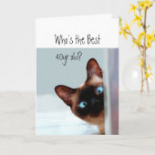 Wie is de beste 40-jarige? Cat Kitten Humor Kaart (Gele Bloem)