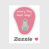 Wie is de beste hond schattige illustratie kersenr sticker (Vel)