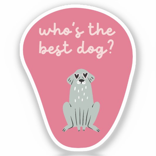 Wie is de beste hond schattige illustratie kersenr sticker (Voorkant)
