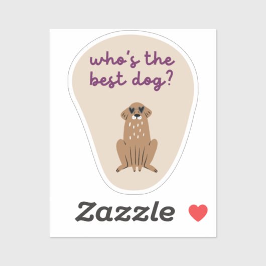 Wie is de beste hond schattige illustratie tan paa sticker (Vel)