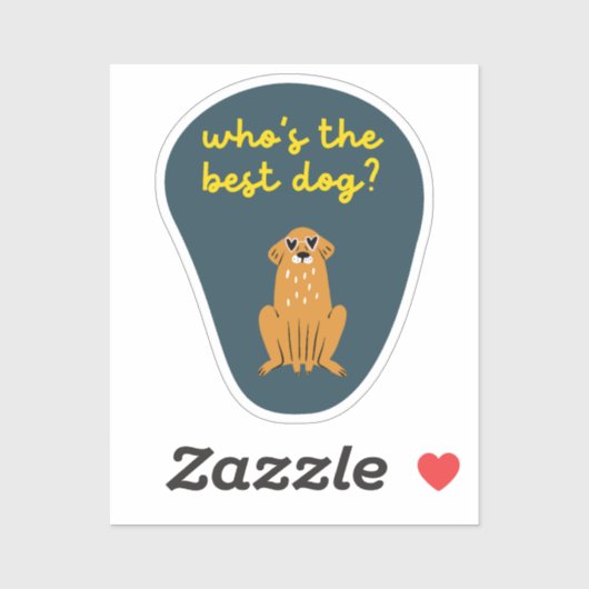 Wie is de beste hond Schattigee hond sticker Navy  (Vel)