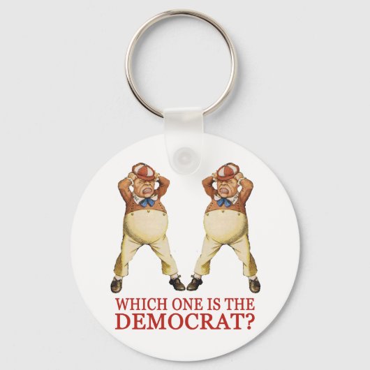 WIE IS DE DEMOCRAAT - TWEEDLE DEE OF DUM? SLEUTELHANGER (Voorkant)