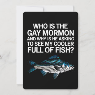 Wie is de Gay Mormon Funny LGBTQ Pride Fish Kaart