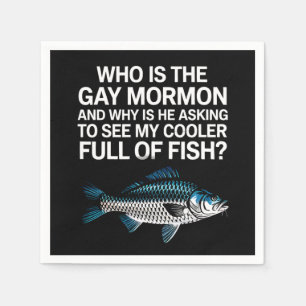 Wie is de Gay Mormon Funny LGBTQ Pride Fish Servet