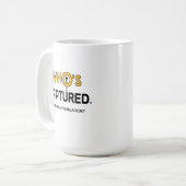 Wie is de Opgenomen Kerk Ministerie Logo Koffiemok (Voorkant links)