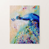 "Wie is de ?" Peacock en levende vogels Legpuzzel (Verticaal)