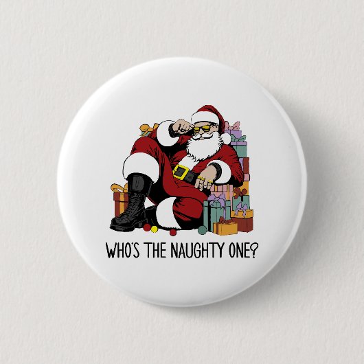 Wie is de stoute ronde button 5,7 cm (Voorkant)