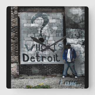 Wie is Detroit (muurklok) Vierkante Klok