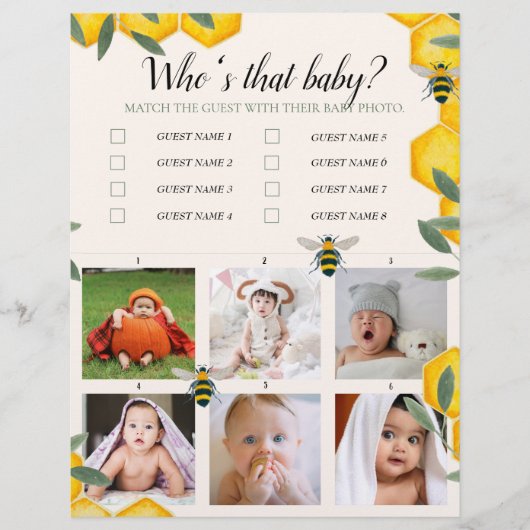 Wie is die baby shower spelletje? flyer (Voorkant)