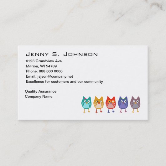 Wie is die visitekaartje (Voorkant)