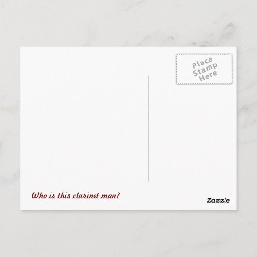 Wie is dit man? briefkaart (Achterkant)