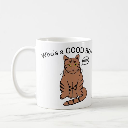 Wie is een GOEDE BOY? Mok bruine tablet (Links)