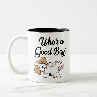 Wie is een goede jongen? tweekleurige koffiemok