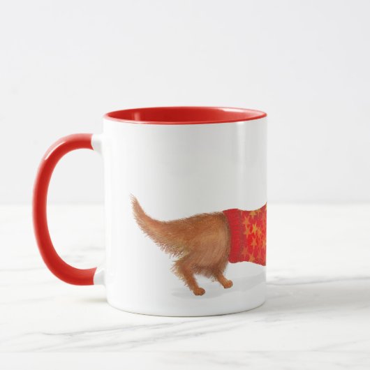 'Wie is een slimme worst' teckel afstuderen mok (Links)