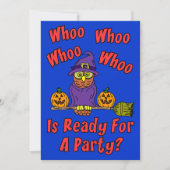 Wie is er klaar voor een feest Halloween Uil Carto Kaart (Voorkant)