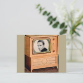 Wie is er op tv? briefkaart (Staand voorkant)