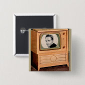 Wie is er op tv? vierkante button 5,1 cm (Voorkant /achterkant)