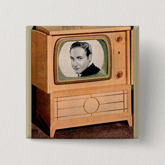 Wie is er op tv? vierkante button 5,1 cm (Voorkant)