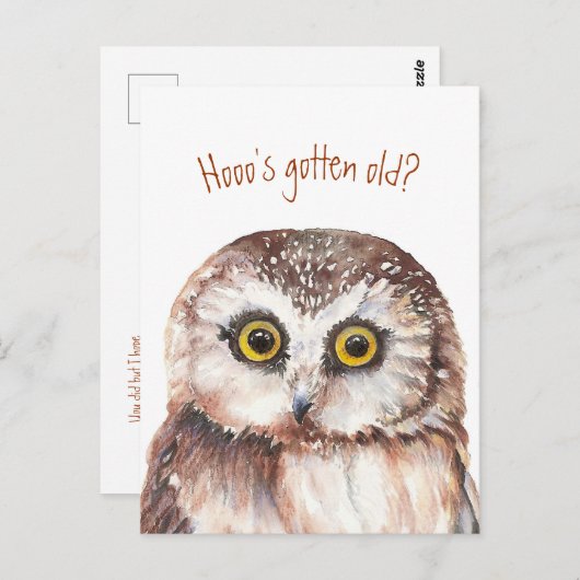 Wie is er oud geworden? Grappige verjaardag wijze  Briefkaart (Voorkant / Achterkant)