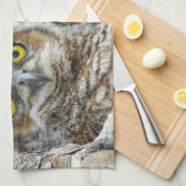 Wie is er, Pair of Owl's Theedoek (Quarter Fold)