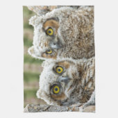 Wie is er, Pair of Owl's Theedoek (Verticaal)