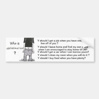 Wie is Generatie Y? Bumpersticker