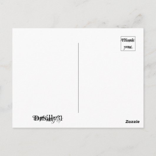 Wie is Goosing Who? Briefkaart (Achterkant)