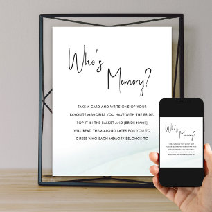 Wie is het Geheugen Vrijgezellenfeest Groene Wash Poster