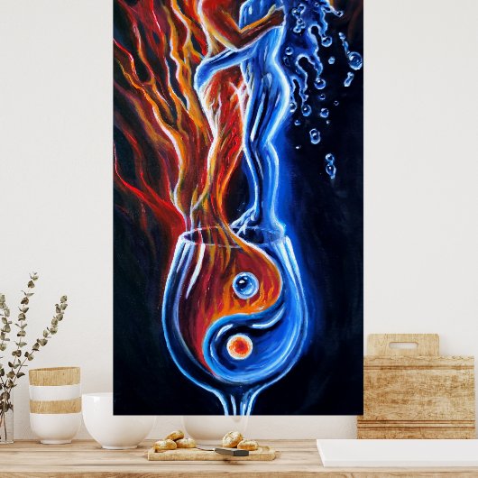 Wie is het vuur, wie is het water? poster (Keuken)