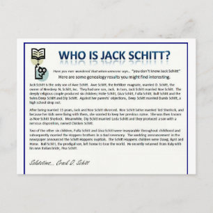 Wie is Jack Schitt? Briefkaart